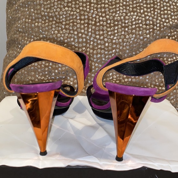 GUCCI Multicolored Orange Metallic Heel - Picture 4 of 8